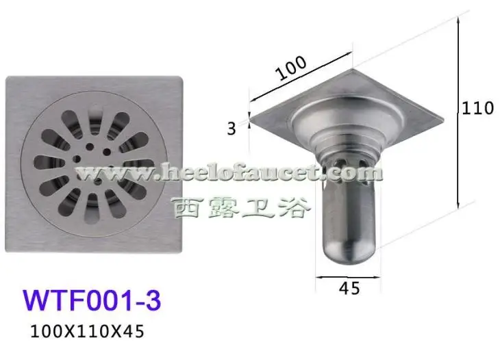 

Bathroom 4" 201 stainless steel deepwater-sealing water trap anti-odor deodorization type floor drain
