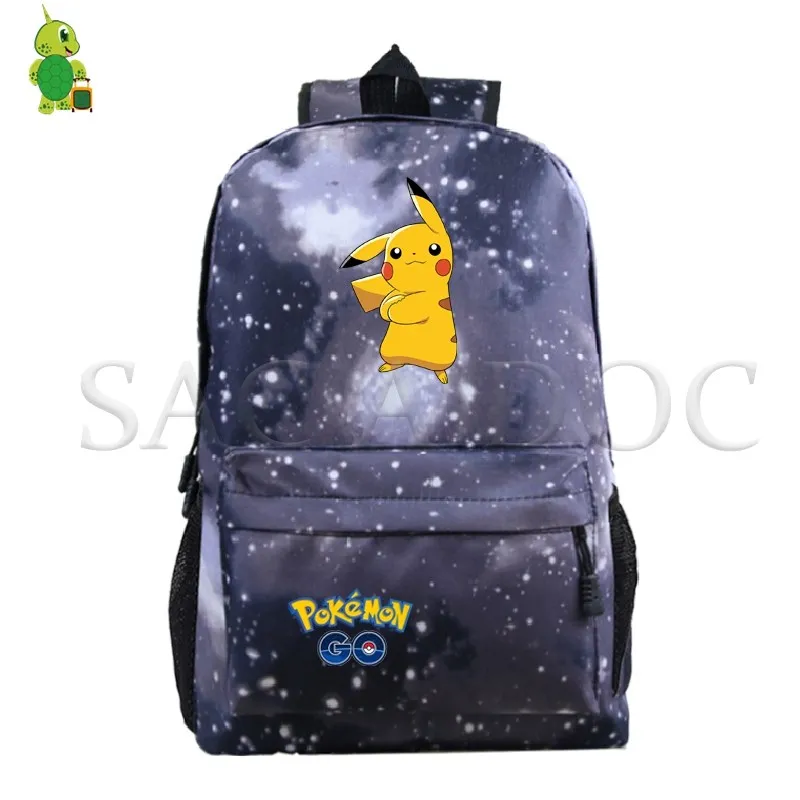 27 Pokemon сумка Mochila для женщин и мужчин Pikachu Eevee рюкзак Galaxy Space школьные сумки для подростков повседневные дорожные рюкзаки для ноутбука - Цвет: 27