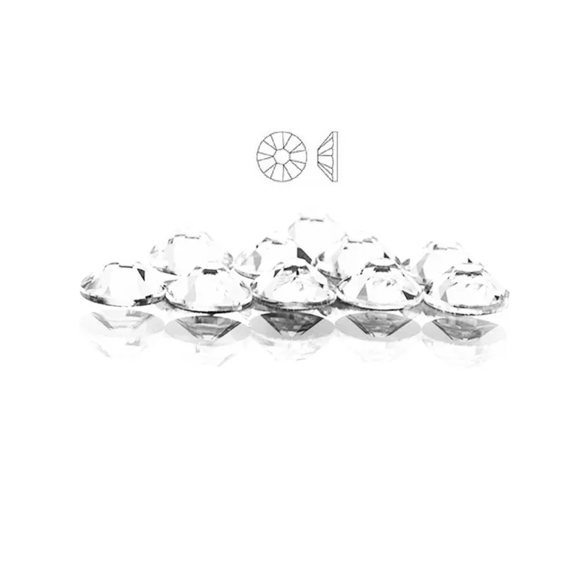 

Hot Sell Nail Art Rhinestone Crystal SS3-SS50 Flatback Clear Non Hot Fix Rhinestones Glue On For Nail Art Decorations