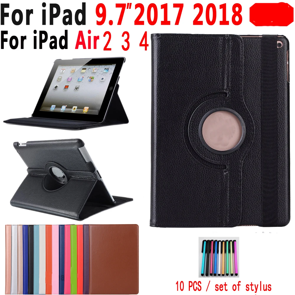 360 градусов вращающийся кожаный чехол для смарт-чехол для Apple iPad 2/3/4 2018 iPad 9,7 Pro 11 12,7 mini 4 поколения Coque Funda