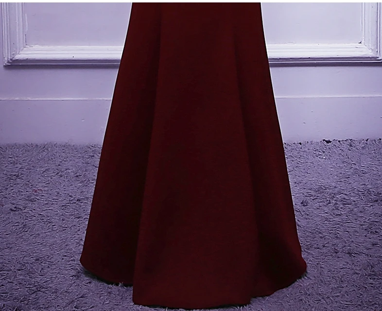 Халат demoiselle d'honneur 2018 новая кружевная кристаллическая крышка Сексуальные Русалка бордовые платья для подружки невесты длинное