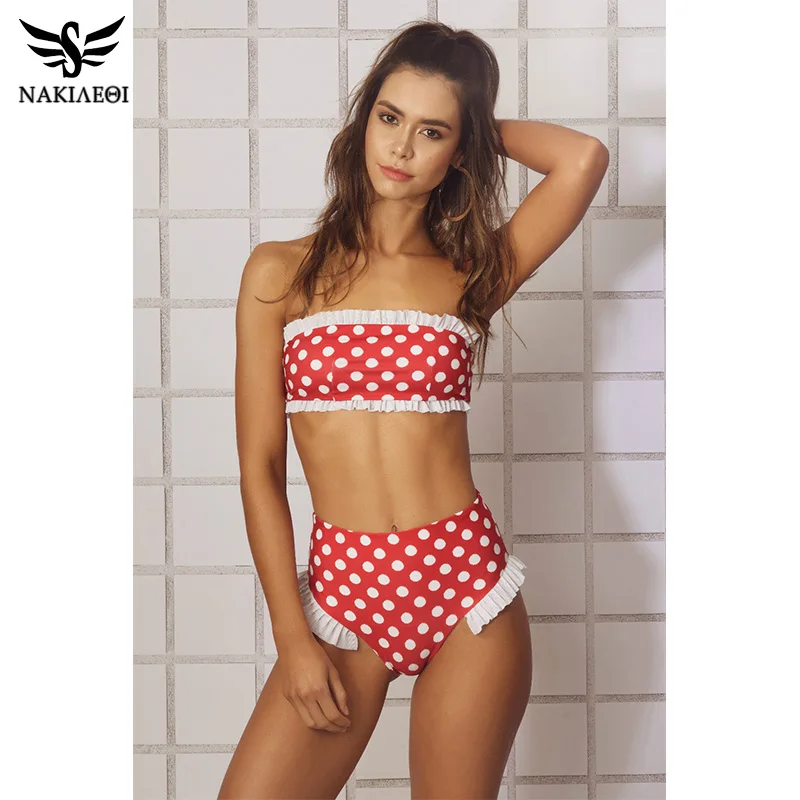 

NAKIAEOI 2019 New Bikinis Women Swimsuit Swimwear Female High Waist Sexy Brazilian Bikini Set Beach Bathing Suit Swim Wear