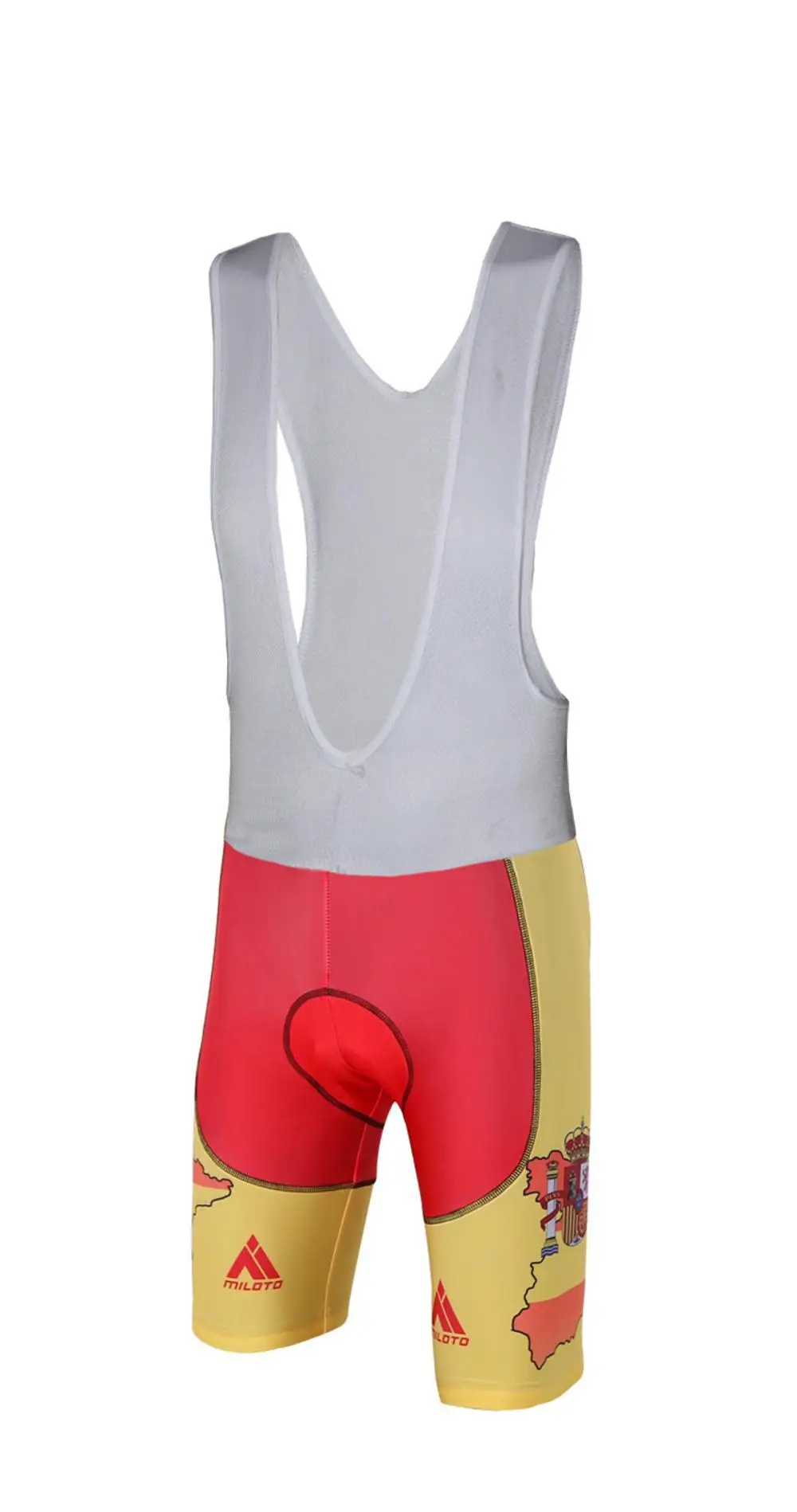 white bib Miloto Испания Coolmax гелевая подкладка велосипедные шорты для велосипедистов MTB дорожный велосипед Bib шорты Ropa Ciclismo лосины одежда для велоспорта - Цвет: white bib