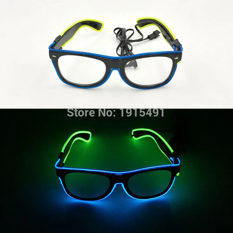 Double Color Style 3 Крутые товары для покупок EL wire солнцезащитные очки активированные звуком праздничное освещение красивый светодиодный неоновые очки с контроллером - Испускаемый цвет: Double Color Style 3