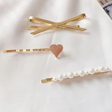 3 шт./компл. металлические заколки для волос с жемчугом женские шпильки с сердечками детские заколки для волос Головные уборы заколки для волос аксессуары для волос Прямая поставка