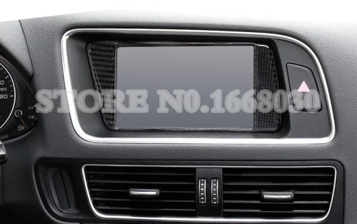 Углеродного волокна консоль gps навигации рамы Накладка для Audi Q5 8R 2009- 1 шт