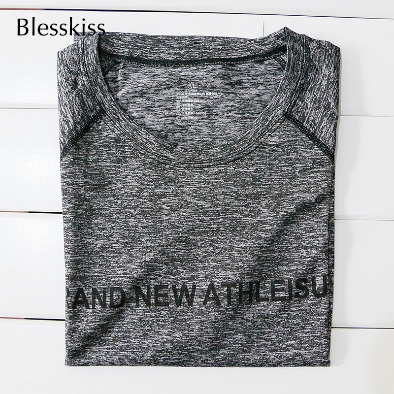 Yoga Top Sports T Shirt Yoga Shirt Sports Shirt BLESSKISS XXL Sport Shirt Women Yoga Top Fitness Cloth Short Sleeve Workout Tee T shirt For Ladies Neon Running Tshirt Plus Size