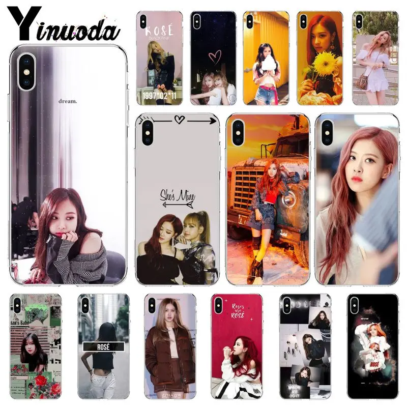 Yinuoda черная розовая роза Kpop клиент высокое качество чехол для телефона для Apple iPhone 8 7 6 6S Plus X XS MAX 5 5S SE XR Чехол для мобильного телефона s