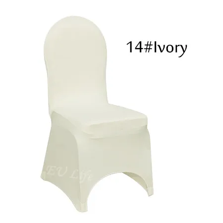 Ivory 100 PC эластичные универсальные белые спандексовые свадебные чехлы на стулья чехлы для свадеб вечерние банкетные домашнее украшение гостиницы оптом - Цвет: Ivory