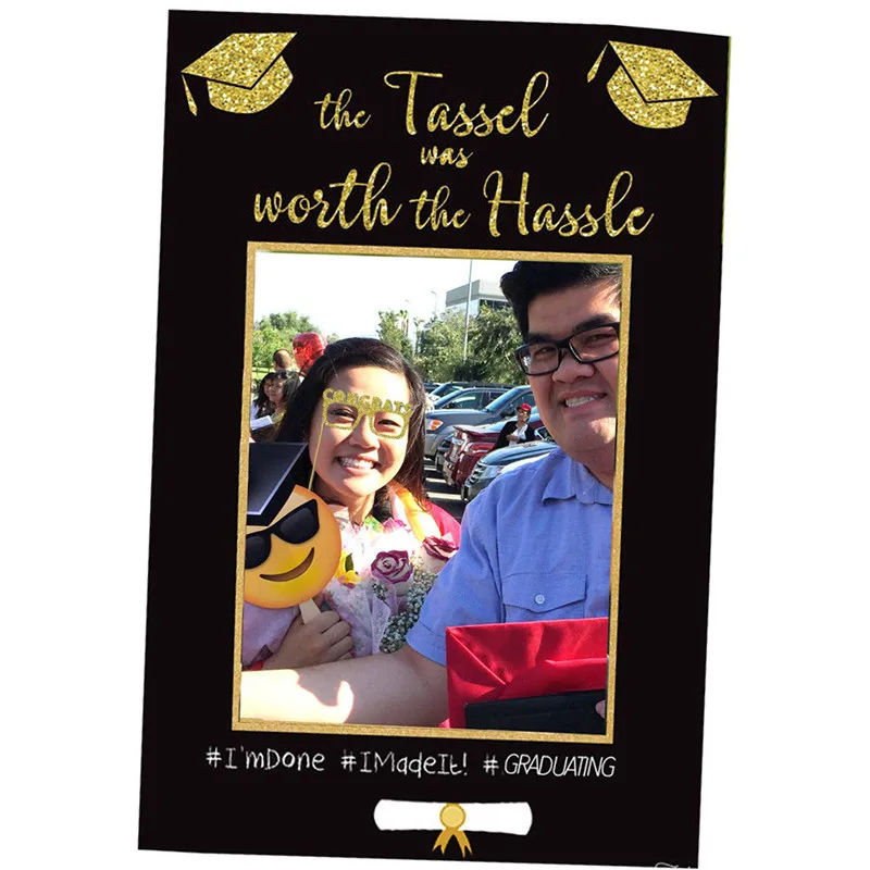 

1pc Graduation Booth Props Cutouts Picture Frame DIY Photo Props for Party Suppliers
