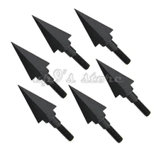 6 шт. 100 Гран наконечники стрел заостренные насадки для стрел для стрельбы из лука охота стальные наконечники