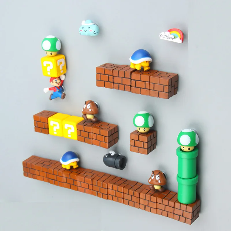 

Mario Magnet Princess Fridge Refrigerator Magnet FC Childhood Game Imanes Nevera Gaming Cartoon 3D Paster Icebox Sticker