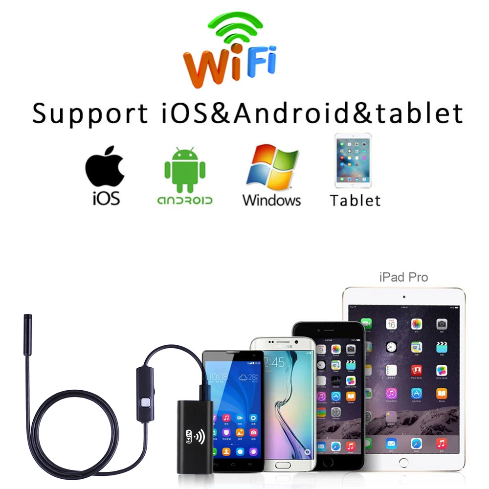 Endoscope 1m 2m 3.5m 5m Cable IOS Android Wifi Endoscope 8mm Lens 6 LED Waterproof Iphone Endoscope Inspection Borescope Camera camera : image Endoscope 1m 2m 3.5m 5m Cable IOS Android Wifi Endoscope 8mm Lens 6 LED Waterproof Iphone Endoscope Inspection Borescope Camera camera