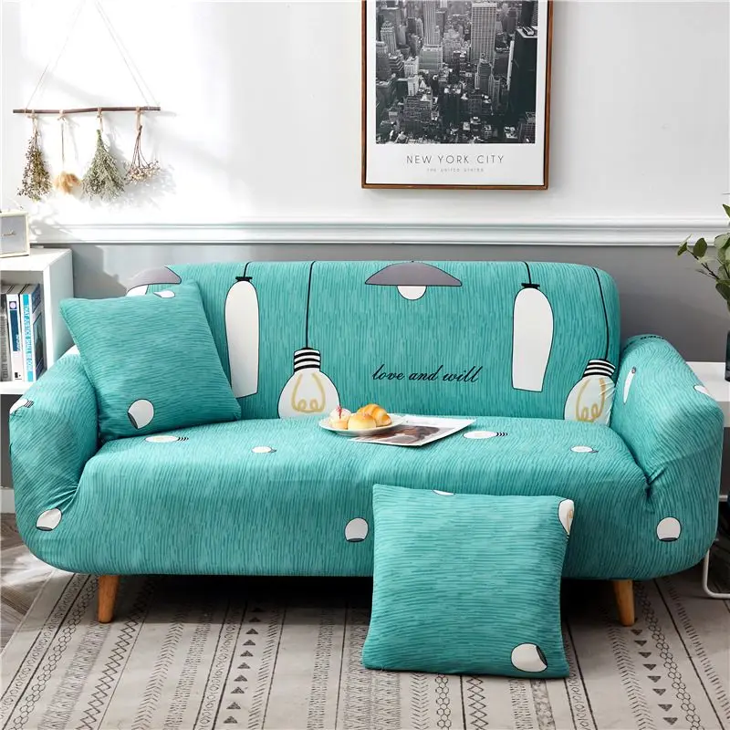 Sofa Cover-7 Скандинавские Эластичные Цветочные Нескользящие чехлы для диванов l-образная/u-образная секционные кушетки универсальные чехлы для мебели для гостиной - Цвет: Sofa Cover-7