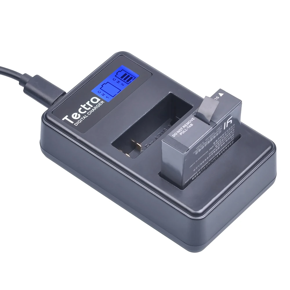 Tectra высокого качества AZ16-1 lcd USB двойное зарядное устройство для XiaoYi 2 4 K Xiaomi Yi II аксессуары для экшн-камеры