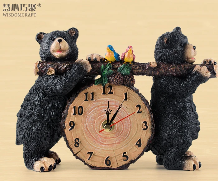 

Europe type desk clock, table clock, fashion creative mute bear mantle clock, home decorat