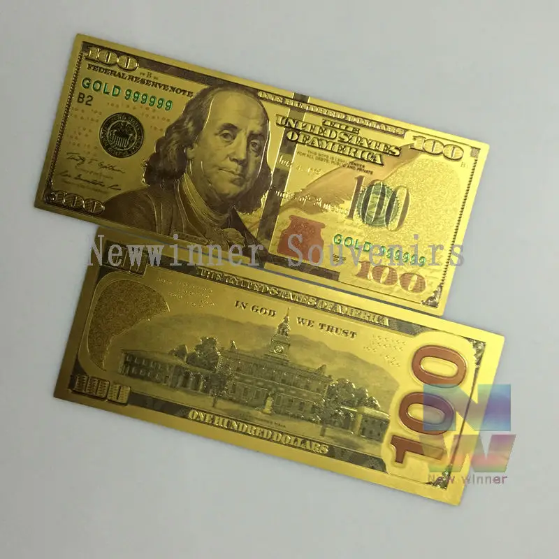 10 шт./лот мировой сбор бумажных денег США 100 долларов Банкнота Золотая фольга