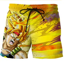 Дизайн 3D принт Dragon Ball Гоку Графический сетки короткие штаны Летние Повседневное Для мужчин Пляжные шорты быстросохнущая хип-хоп Boardshort брюк