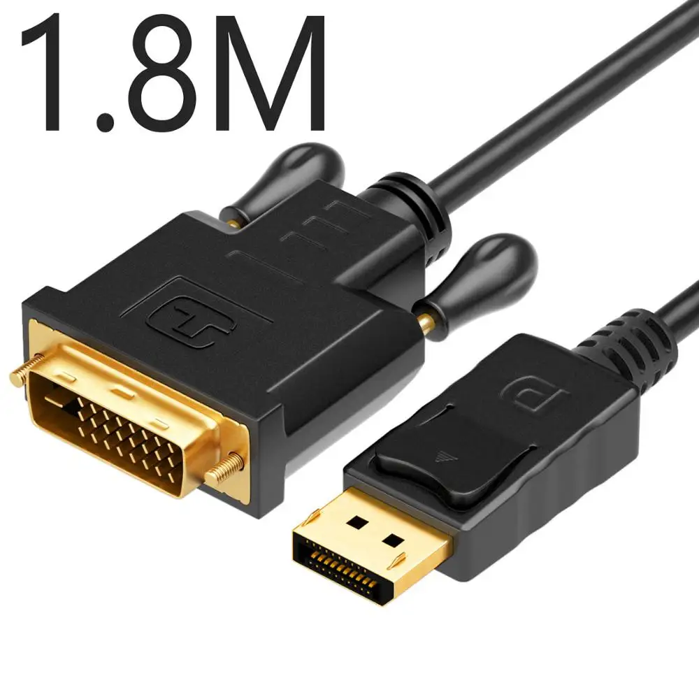 SAMZHE Displayport to DVI 24+ 1 конвертер кабель 1080P HD DP Мужской к DVI Мужской Кабель-адаптер 1,8 м 3 м для ПК ноутбука проектор - Цвет: ZJX-200