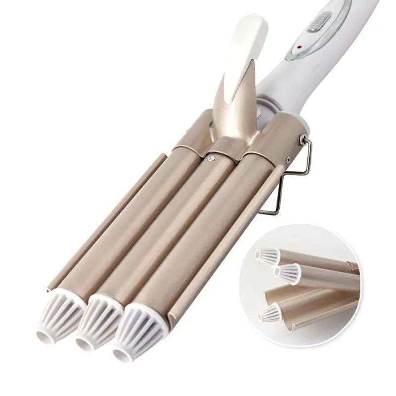 Профессиональный щипцы для завивки волос керамический тройной бочонок волос плойки волнистый Вэйвер инструмент для укладки EU Plug