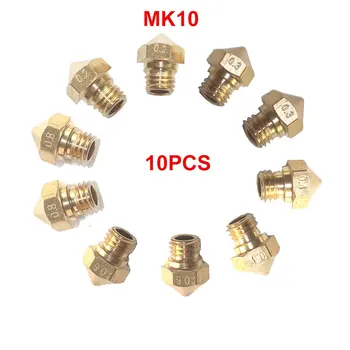 

10PCS MK10 M7 Extruder Nozzle for 3D Printer Wanhao Dupicator D4/I3/Dremel QIDI Makerbot 2 0.2mm,0.3mm,0.4mm,0.6mm,0.8mm