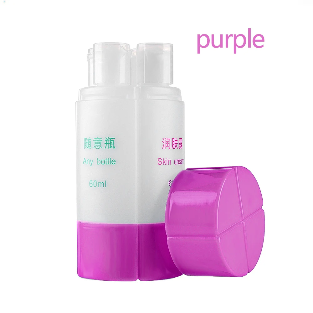 4 в 1 комплект бутылок для путешествия пластиковые косметические бутылки для многоразового использования Шампунь коробка для лосьона портативная жидкость пустая бутылка - Цвет: Фиолетовый