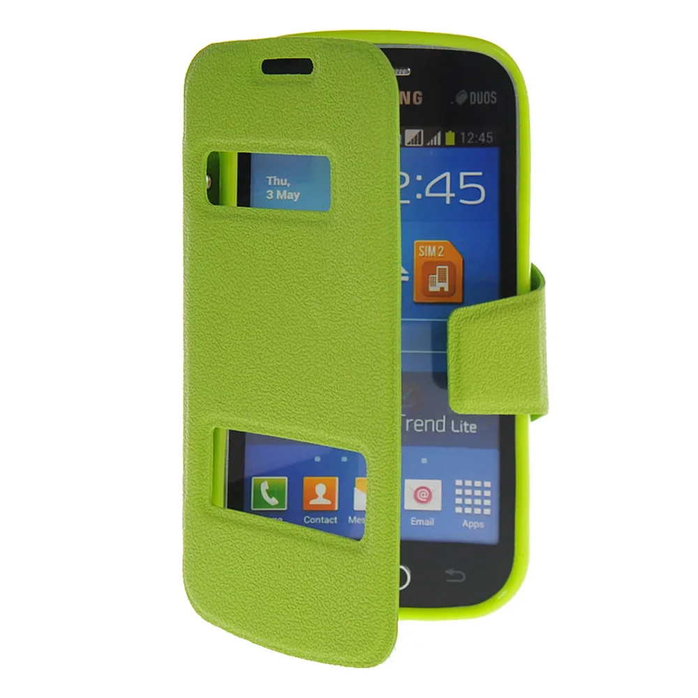 Green Pu 4.0для samsung Galaxy Trend Lite чехол для samsung Galaxy Trend Lite S7392 S7390 Gt-s7392 Gt-s7390 чехол для задней панели сотового телефона чехол - Цвет: Green