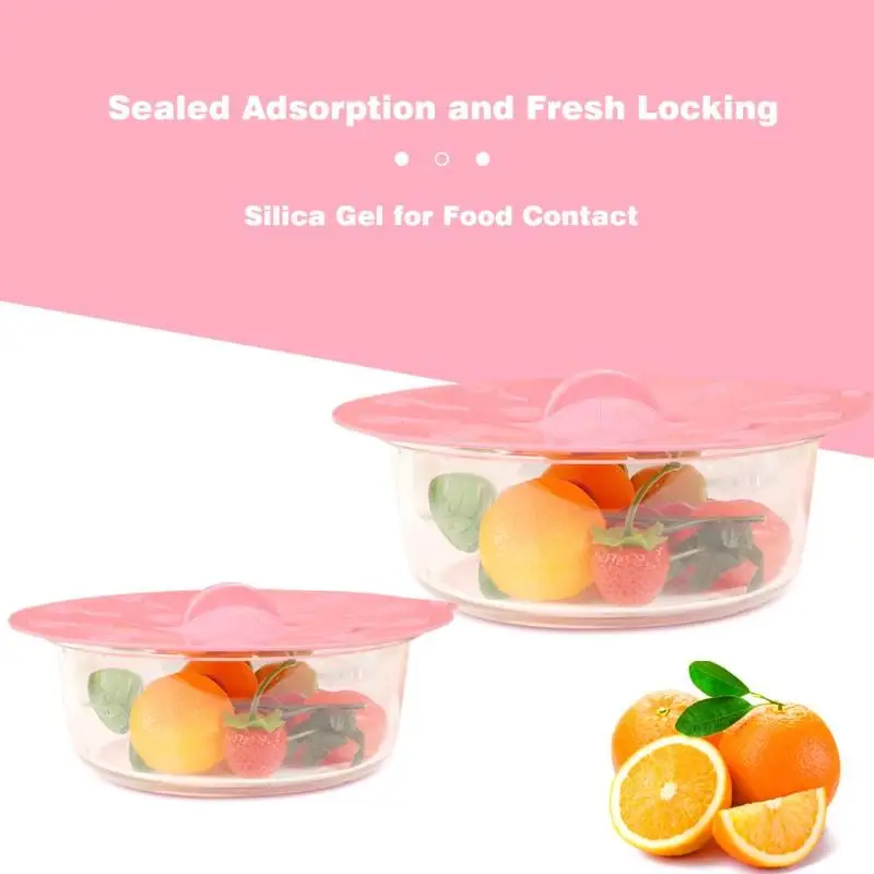 

4pcs Food Grade Silicone Wrap Fresh Seal Cover Microwave Fruit Bowl Lid Kitchen Accessories Kitchen Cooking Tools