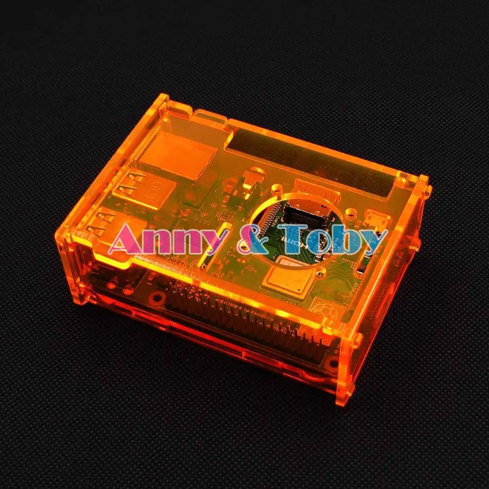 Модель B23: Raspberry PI 3B + plus оранжевый прозрачный акриловый чехол корпус для 2 B и