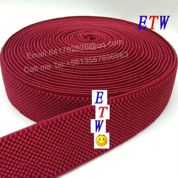 Утолщение 75 мм цветная эластичная лента винно-красная лента 5 ярдов/партия, эластичное тянущееся плетеное полотно, пояс материал оптом и в розницу
