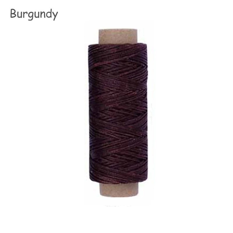 burgundy 1 рулон ремесленного инструмента швейная нить цепочки из воска DIY ручной работы износостойкая кожа 150D 50 м плоская восковая нить аксессуары для шитья - Цвет: burgundy