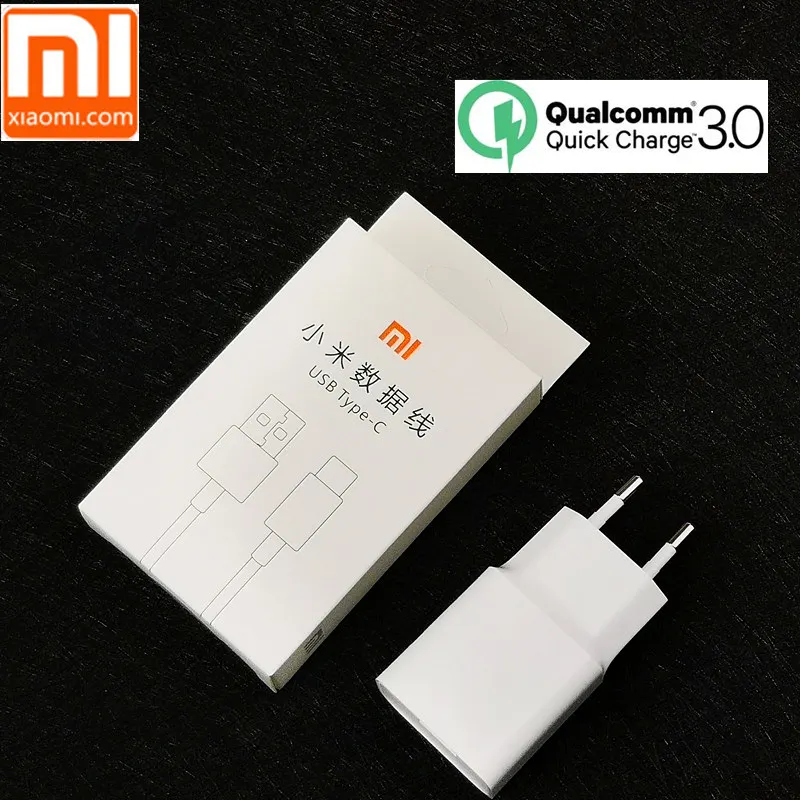 

xiaomi mi a2 fast charger Original EU Power adapter qc 3.0 quick charge usb Type c cable For 8 se 6 6x mix 2 2s 3 max a1 mi8 mi6