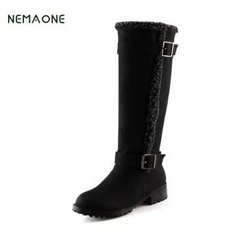 

NEMAONE 2019 new snow boots women warm cotton down shoes waterproof boots fur platform mid calf boots