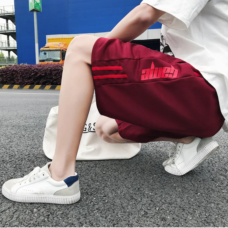 Мужские шорты, Новинка лета, тонкие одноцветные шорты, прямые шорты с пятиминутными штанами, Свободные повседневные Молодежные мужские шорты