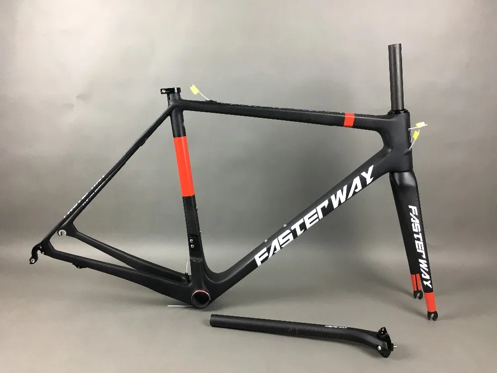 Excellent classic design FASTERWAY PRO full black with no logo carbon road bike frameset:carbon Frame+Seatpost+Fork+Clamp+Headset,free ems 79