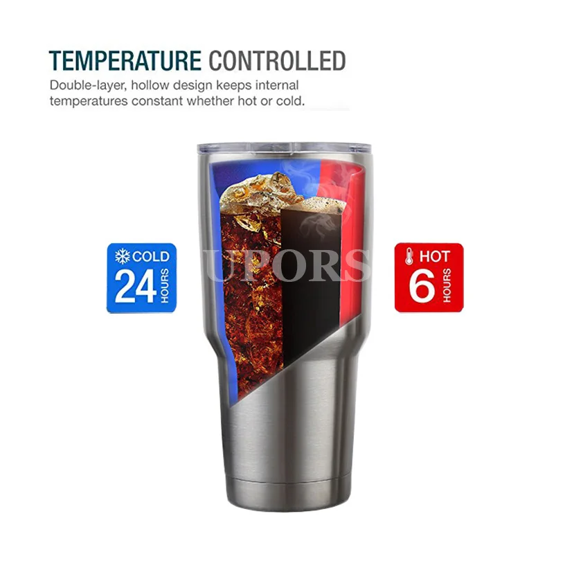 UPORS Tumbler 20 30 OZ кружка для путешествий из нержавеющей стали двойная настенная чашка