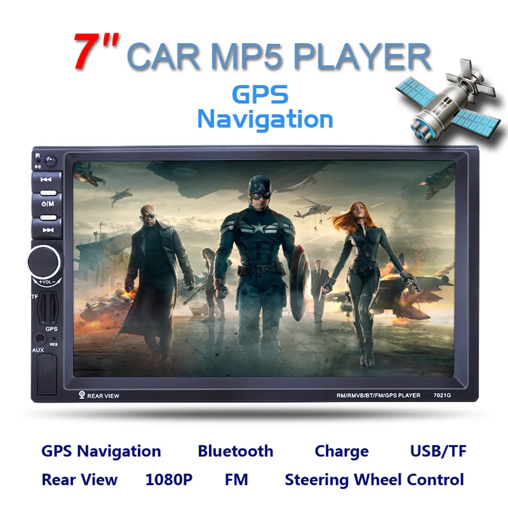

Double 2 DIN Car 7 MP3 MP5 Player Stereo FM Radio GPS Sat Nav Bluetooth USB AUX Fashion Item 17Sept14