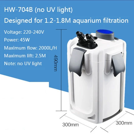SUNSUN HW-704A/B аквариумный фильтр бочка фильтр оборудование внешний фильтр Встроенная бактерицидная лампа оборудование для очистки воды - Цвет: HW-704A