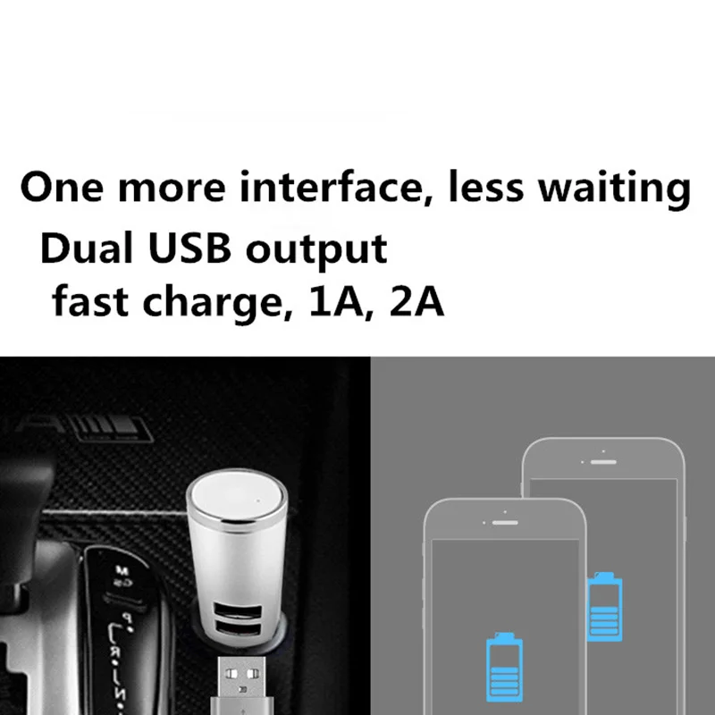 Portable Wireless BT Earphones Headphone Car Charger 2 in 1 Bluetooth Earphones Double USB 2.1A Fast Car Phone Charger (3)