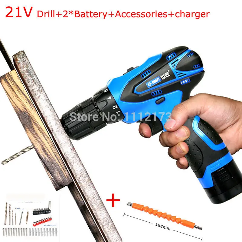 

21V Rechargeable waterproof Hand Drill Cordless and Screwdriver Mini Electric Drill Driver Tools Set electric portable drill