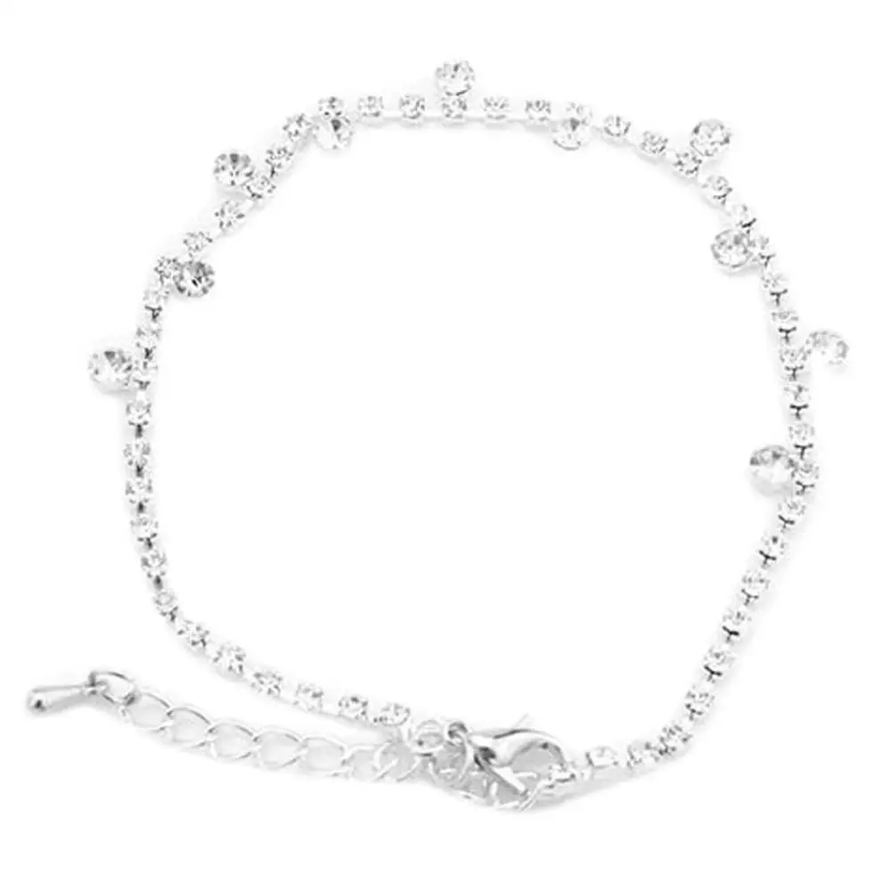 Silver plated Прямая очаровательные ювелирные изделия Европа женские горный хрусталь пляжные браслеты на ногу дышащие милые Украшенные цепочка с подвеской в виде лапы - Окраска металла: Silver plated