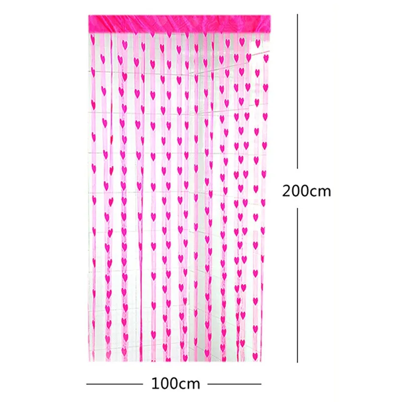 New Tulle Door Window Room Divider Curtain Valance Heart Line Screening Curtain Sheer Curtains Fringe String Curtain Panel HG0020 (14)