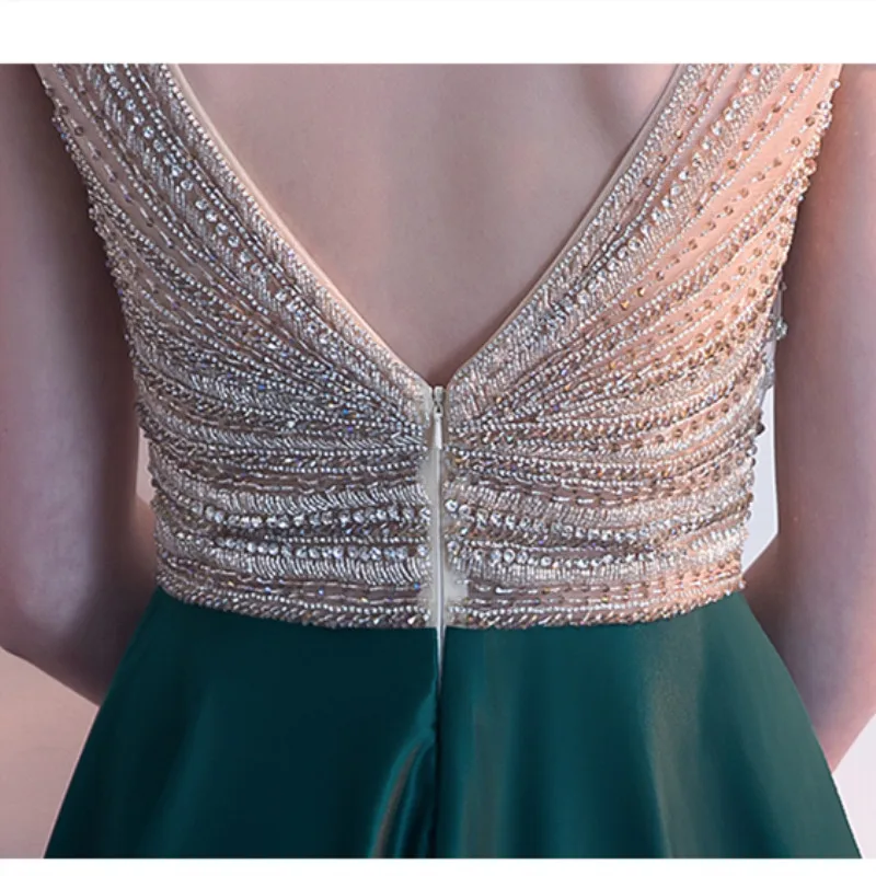 Элегантное вечернее платье 2019 Бисероплетение vestido de festa торжественное платье винтажное вечернее платье Выпускные платья Robe De Soiree