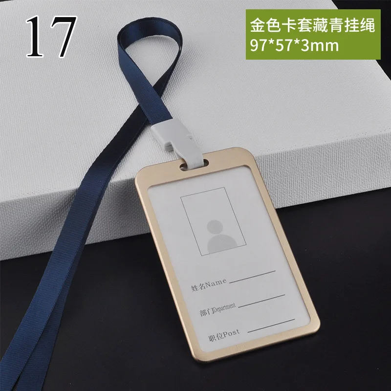 Novely металлический выдвижной значок простой прозрачный держатель для ID карты Пряжка Имя тег держатель для карт для подарков - Цвет: 17
