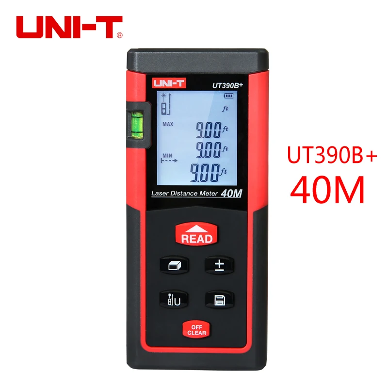 50 meters UNI-T измеритель расстояния UT390A+ 50 м пузырьковый уровень дальномер Дальномер Рулетка измерения площади/объем цифровой лазерный дальномер - Цвет: 50 meters
