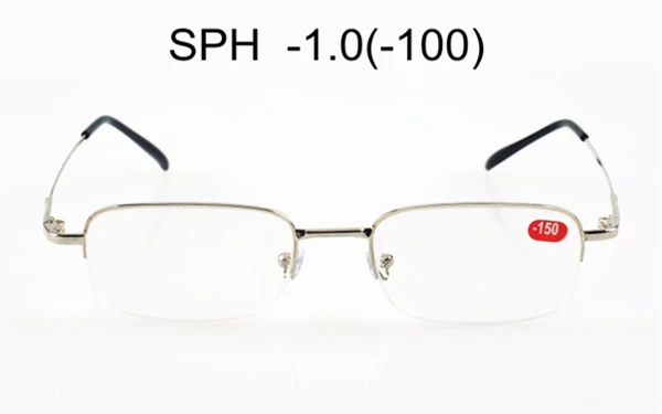 C1 (-1.0) SPH-1-1,5-2-2,5-3-3,5-4-4,5-5-5,5-6 мужские очки для близорукости из сплава с полуоправой для близоруких очков диоптрий UF24 - Цвет оправы: C1 (-1.0)