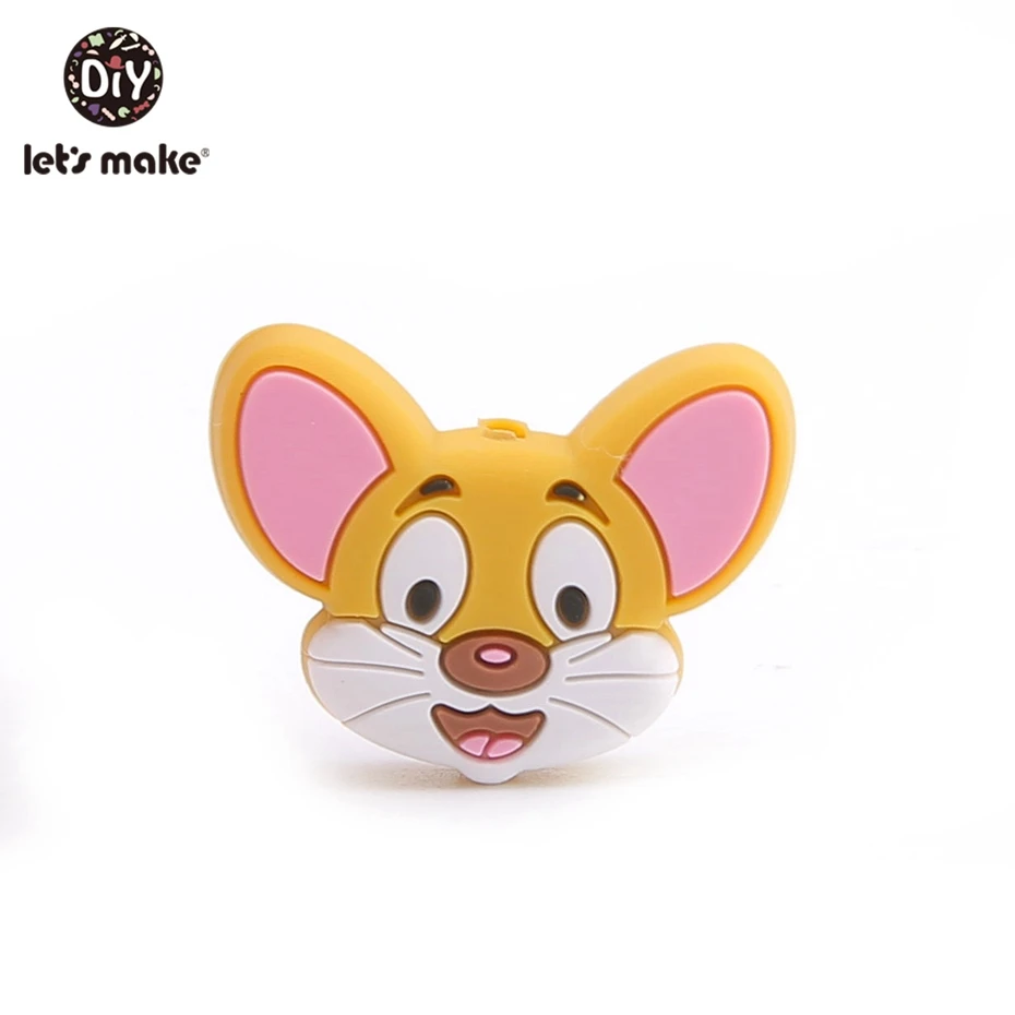 mouse 5 Let'S Make 20 шт. силиконовый Прорезыватель для зубов «мяч», Прорезыватель для зубов «мяч», маленькие грызуны, детский Силиконовый грызунок, игрушки - Color: mouse 5
