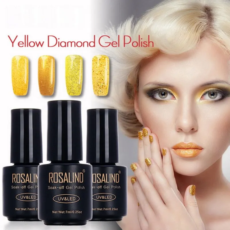 ROSALIND гель 7 пилка для ногтей великолепный цвет лак для ногтей Vernis Полупостоянный верхний слой гель для базового покрытия гель лак для ногтей