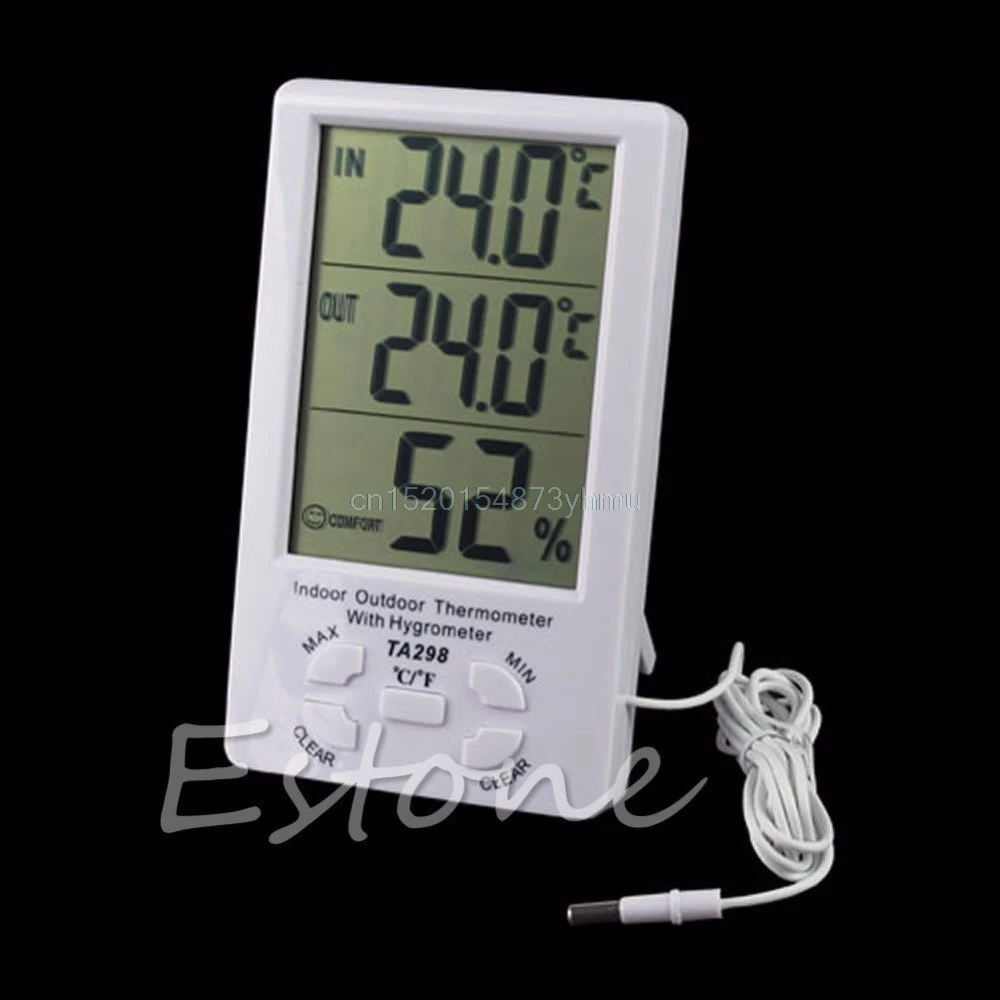 AIMOMETER термометром и гигрометром декоративные часы 1 шт. для цифровой большой LCD Крытый термометром и гигрометром декоративные часы для w/Температура Сенсор