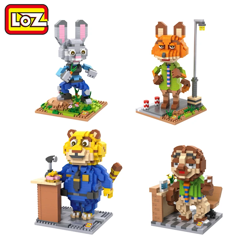 

LOZ Zootopia Mini Building Blocks Toys Rabbit Judy Hopps Fox Nick Wilde Sloth Flash DIY Mini Building Blocks Toys for Children
